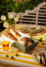 Casa by Josephine Jenno Lucinda Yellow Stripe Linen Tablecloth
