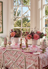 Kensington Bow Pink Cotton Tablecloth with Ric Rac | Casa by Josephine Jenno