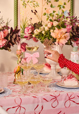 Kensington Bow Pink Cotton Tablecloth with Ric Rac | Casa by Josephine Jenno