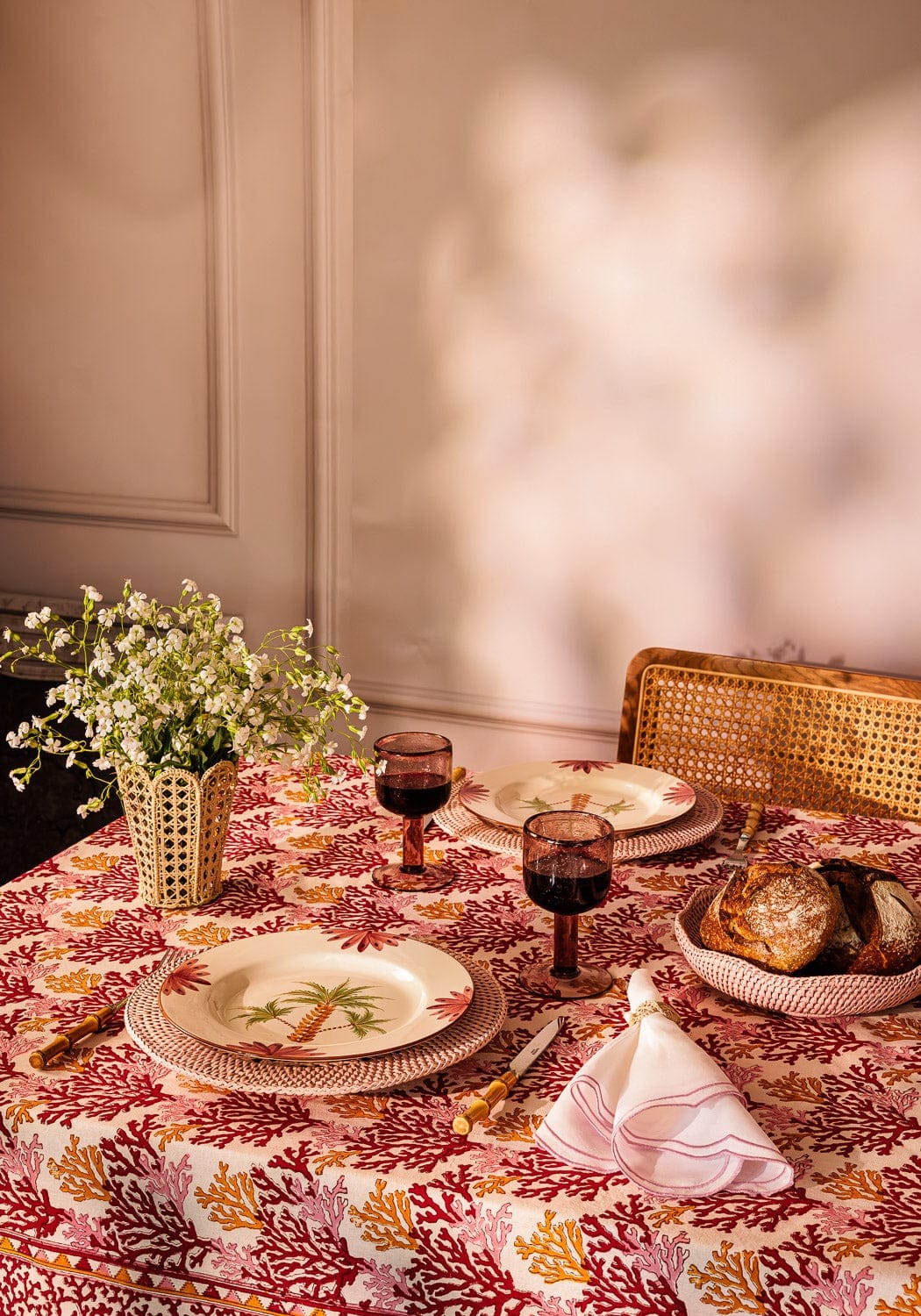 Casa by Josephine Jenno Walton & Co Rose Coral Tablecloth
