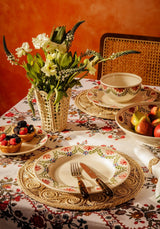 Casa by Josephine Jenno Sommerset Scroll Red Cotton Tablecloth