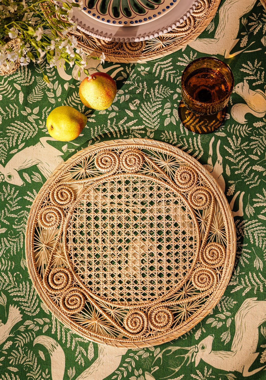 Casa by Josephine Jenno Wycliffe Woodland Green Cotton Tablecloth