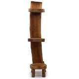 Yorkshire Bonsai Natural Teak Log Display Shelf 3 Tier 100cm Stand