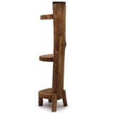 Yorkshire Bonsai Natural Teak Log Display Shelf 3 Tier 100cm Stand