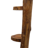 Yorkshire Bonsai Natural Teak Log Display Shelf 3 Tier 100cm Stand