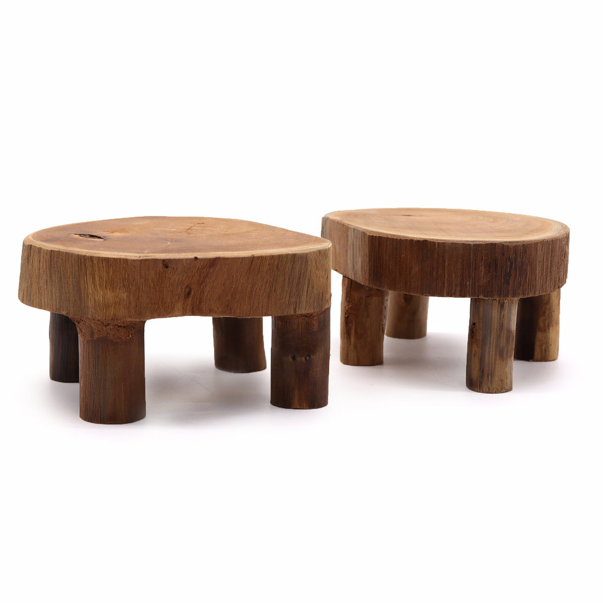 Yorkshire Bonsai Low Teak Pad Display Wooden Bonsai Stand - 24x10cm