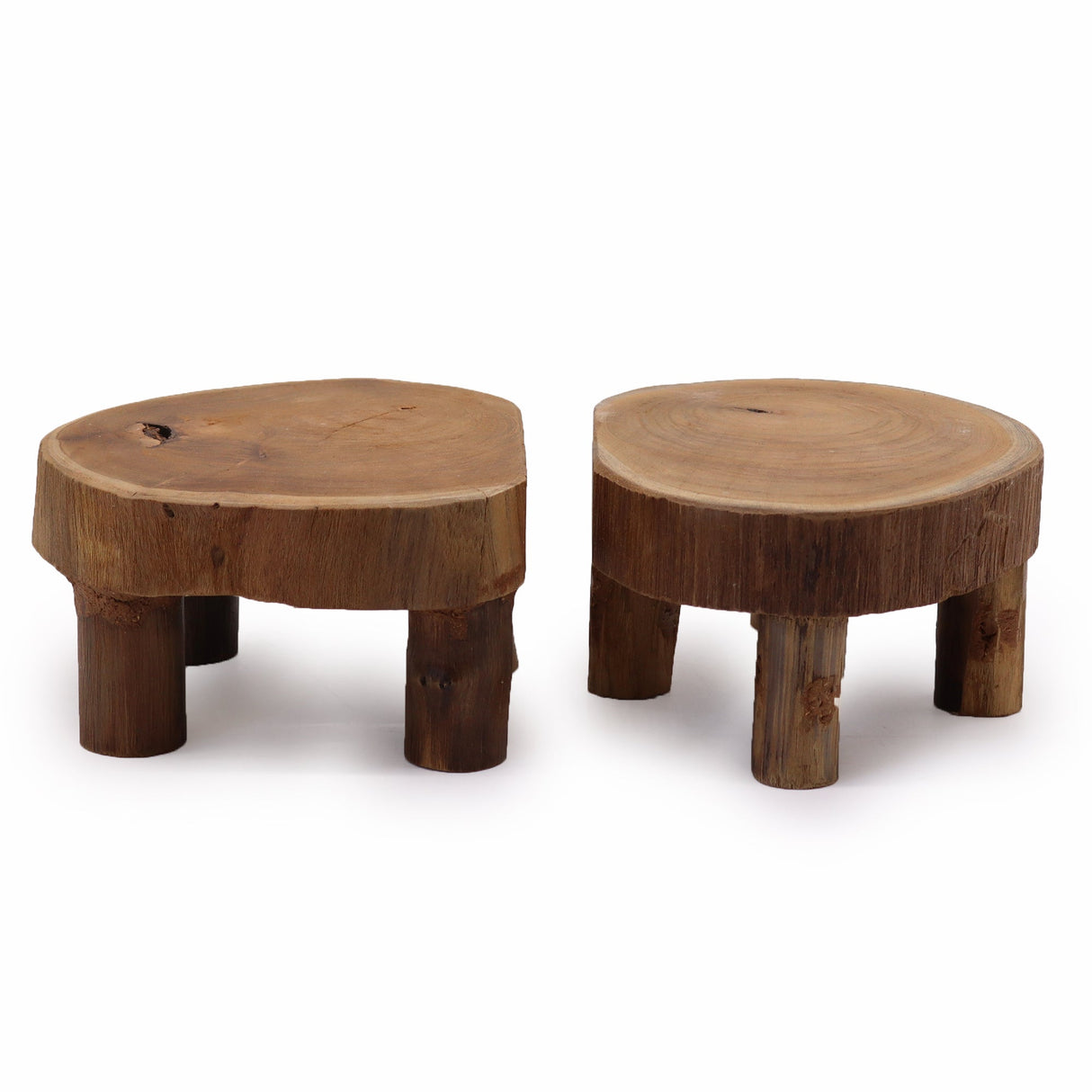 Yorkshire Bonsai Low Teak Pad Display Wooden Bonsai Stand - 24x10cm