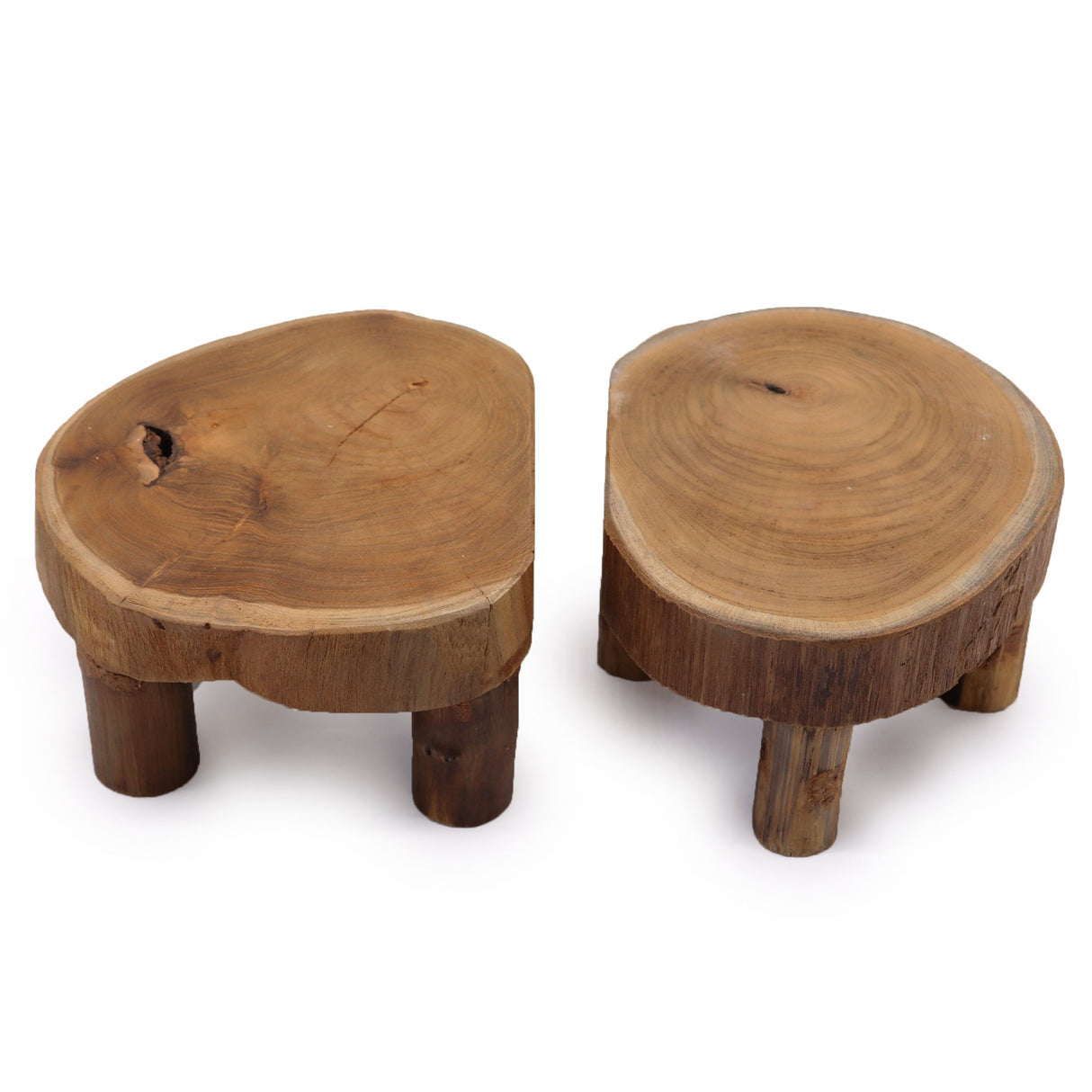 Yorkshire Bonsai Low Teak Pad Display Wooden Bonsai Stand - 24x10cm