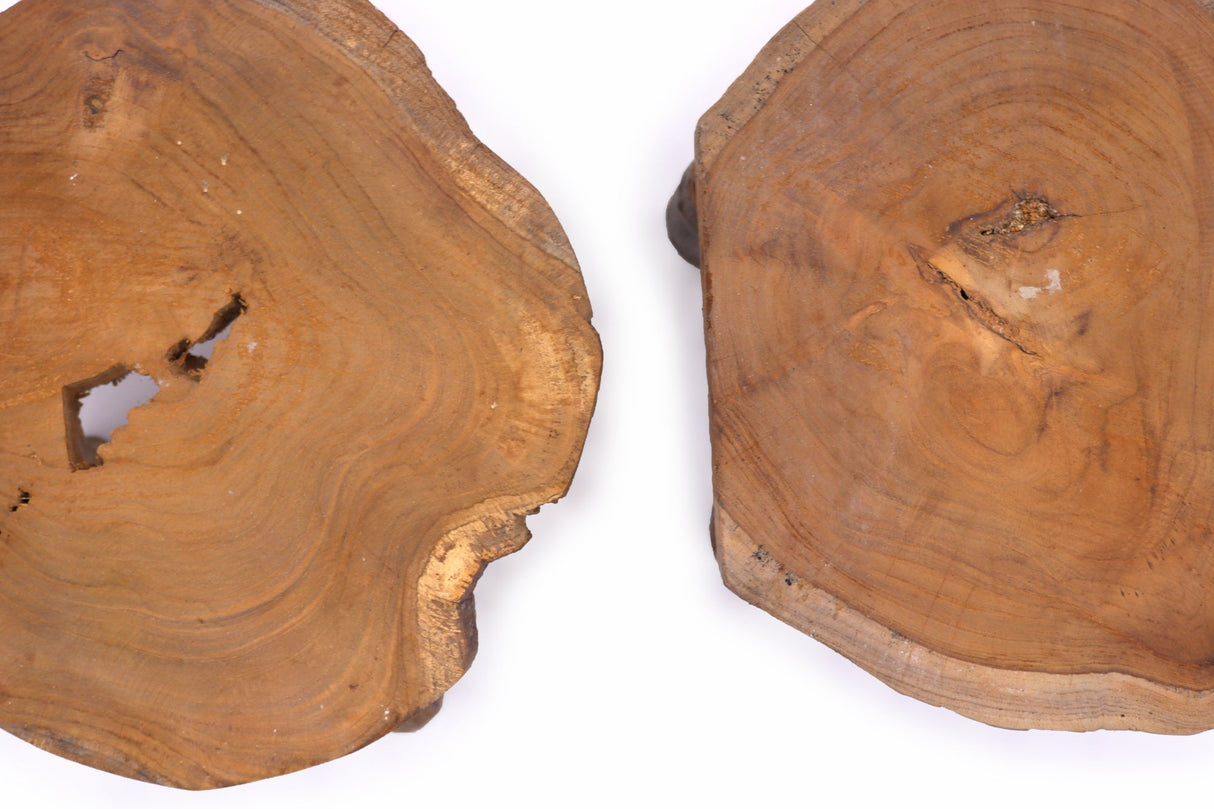 Yorkshire Bonsai Teak Pad Display Stand Wooden Base - 27x20cm