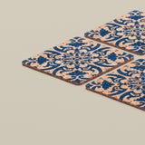 Portuguese Treasures Tile Design Square Cork Coasters | Set of 6