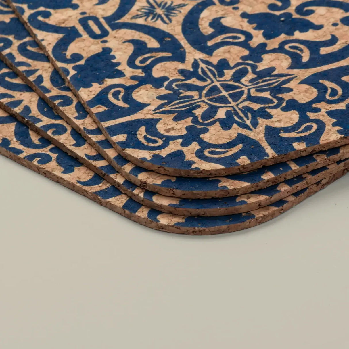 Portuguese Treasures Tile Design Rectangular Cork Placemats
