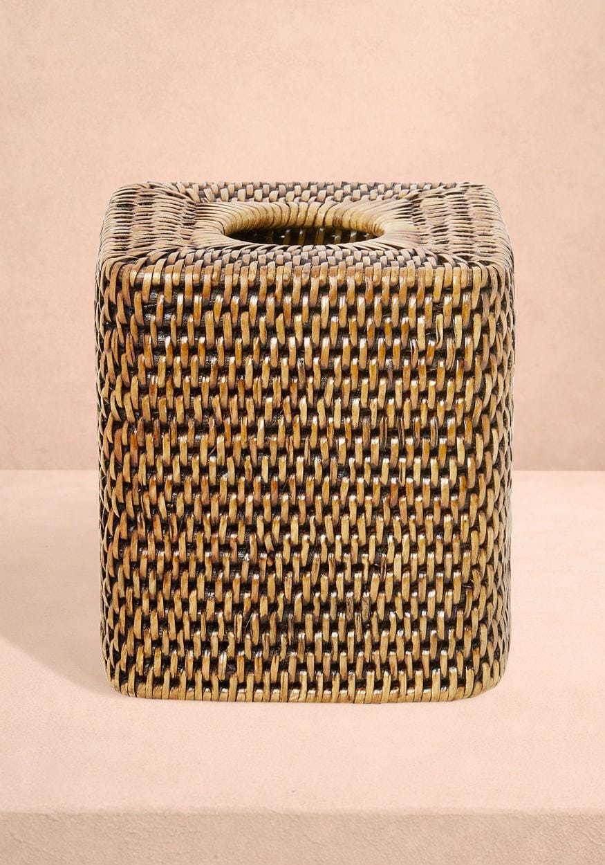 Casa by Josephine Jenno Rattan Tissue Box Cover - Brown