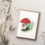 Toadstool Greetings Card | Katie Hipwell Design