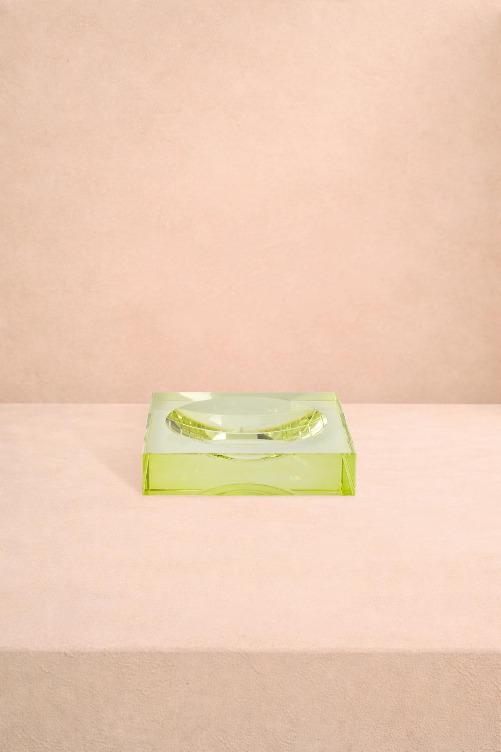Casa by Josephine Jenno Chelsea Glass Trinket Tray Yellow/Green