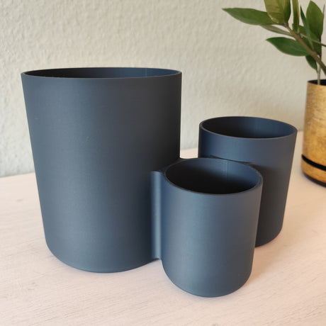 Filamora Studios Modern Triple Cup Utensil Holder - Spatulas, Whisks & Cutlery