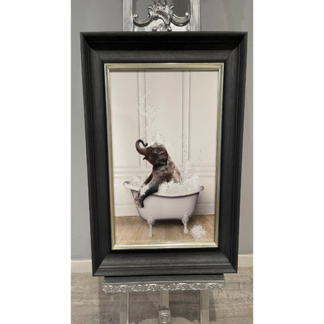 Elephant in Tub Wall Art - 50x40cm