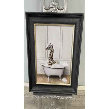 Giraffe in Tub Wall Art - 50x40cm