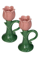 Casa by Josephine Jenno Tulip Glow Pink Candleholder - Set of 2