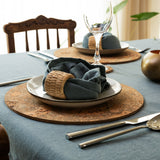 Portuguese Treasures Twist Round Cork Placemats Black - Set of 8