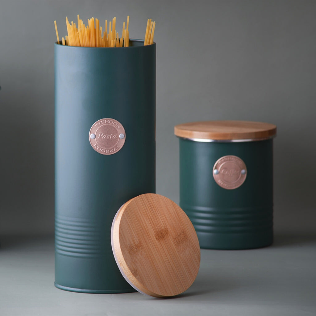 Typhoon Living Green Pasta Jar With Bamboo Lid