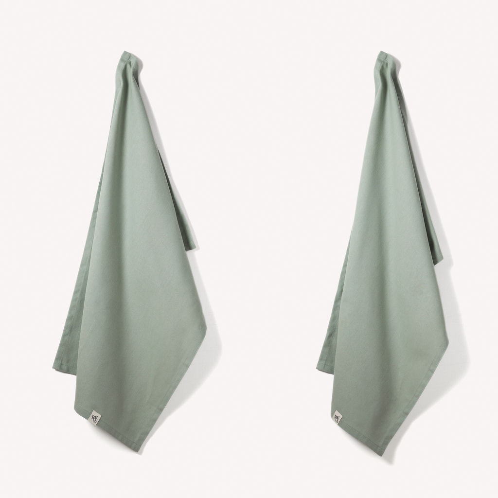 Wild & Stone Organic Cotton Tea Towels - Herringbone Weave - Set of 2