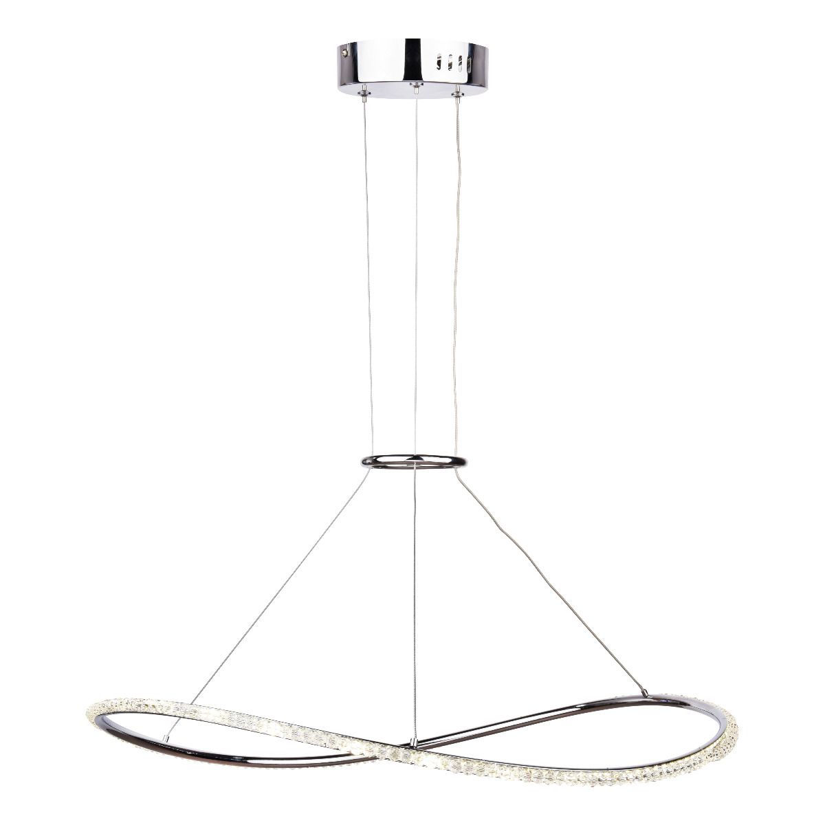 Pagazzi Vail Crystal & Polished Chrome LED Pendant Light - 120cm