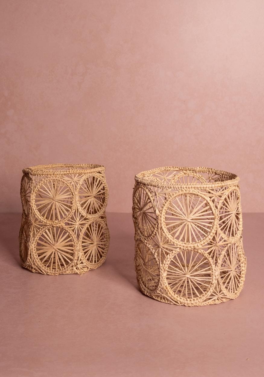 Casa by Josephine Jenno Atlantico Woven Hurricane Vase - Natural
