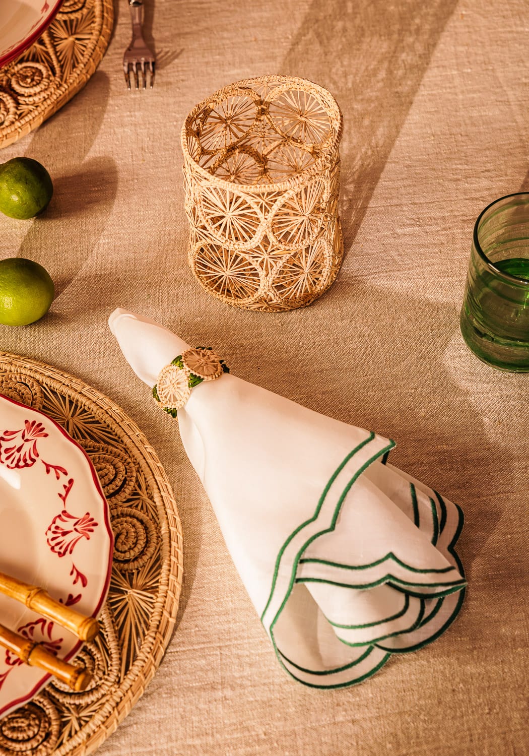 Casa by Josephine Jenno Atlantico Woven Hurricane Vase - Natural