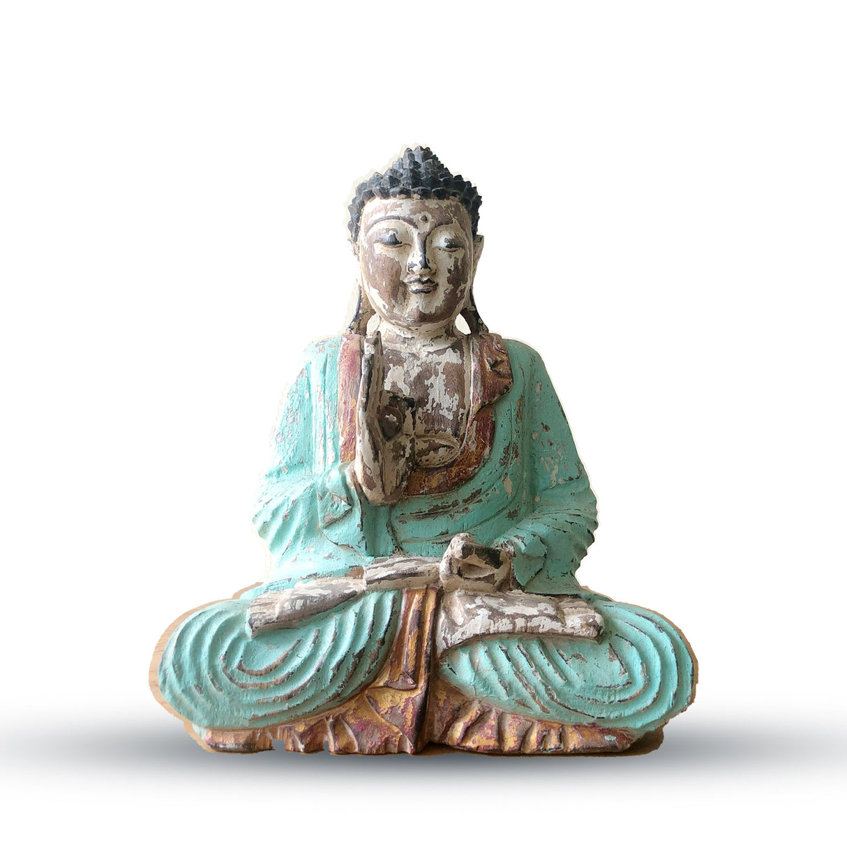 Yorkshire Bonsai Hand Carved Buddha Statue Wooden Decor - 40cm