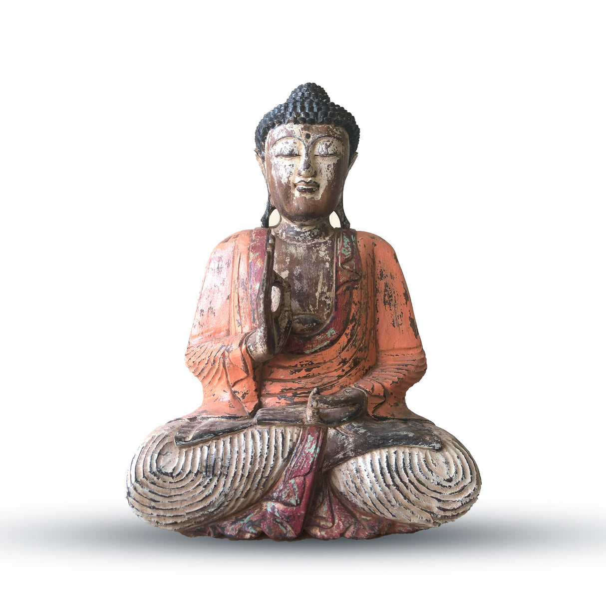 Yorkshire Bonsai Hand Carved Buddha Statue Wooden Decor - 40cm