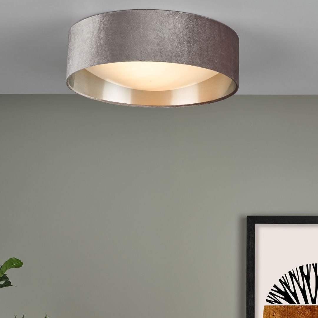 Pagazzi Viera Mink & Silver Flush Ceiling Light