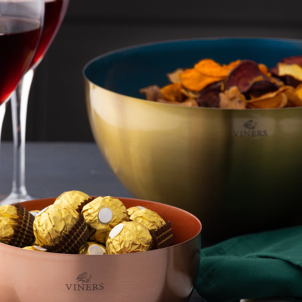 Viners Stainless Steel 2 Tone Serving Bowl, 15cm