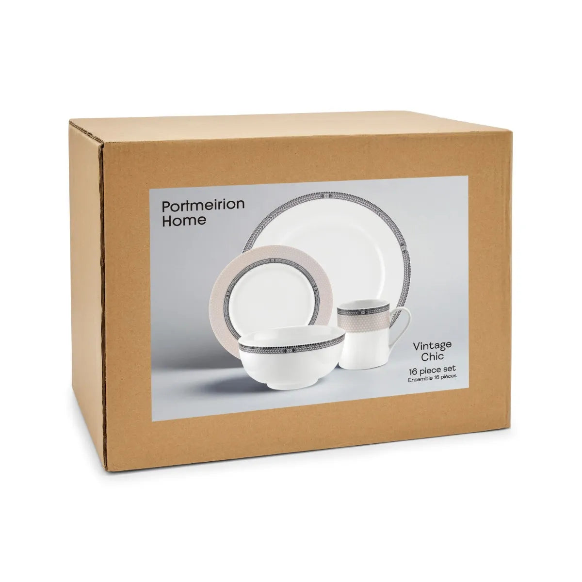 Portmeirion Home 16 Piece Vintage Chic Porcelain Dinner Set   