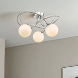 Pagazzi Violet 3 Light Chrome Semi Flush Ceiling Light