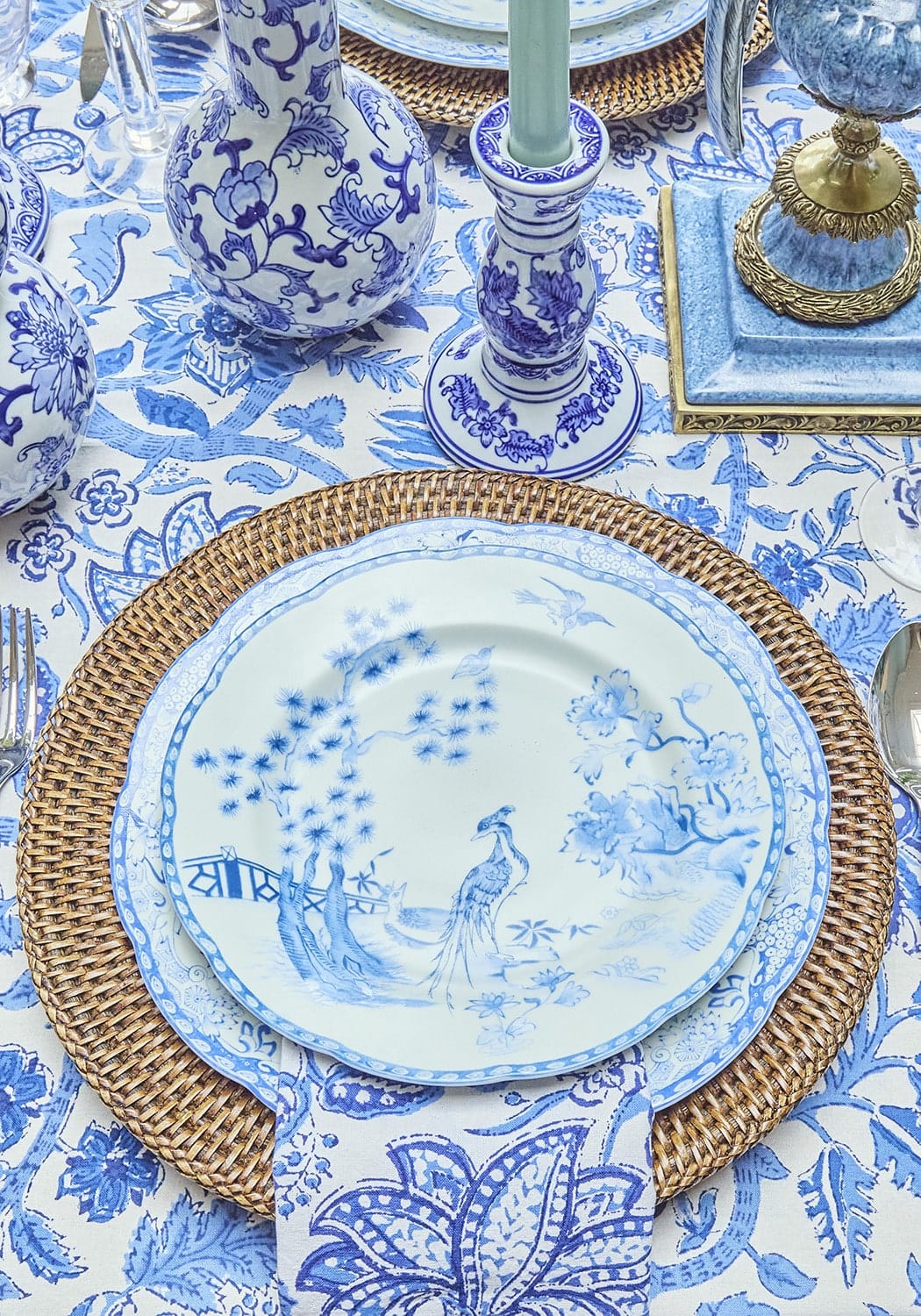 Casa by Josephine Jenno Virginia Blue White Dinner Plates - Set of 4