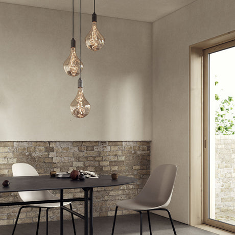 Tala Triple Pendant in Graphite with Black Canopy
