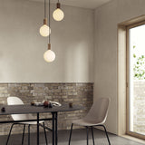 Tala Triple Pendant in Walnut with Sphere IV