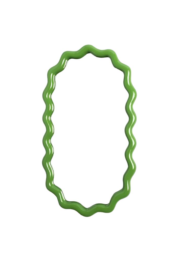 Casa by Josephine Jenno Wavy Mirror in Green Oval