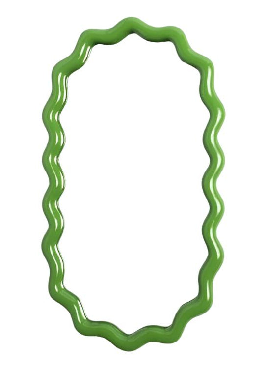 Casa by Josephine Jenno Wavy Mirror in Green Oval