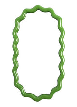 Casa by Josephine Jenno Wavy Mirror in Green Oval