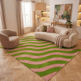 The Rugs Joli Wave Green & Pink Rug
