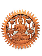 Yorkshire Bonsai Hand Carved Buddha Statue Wooden Decor - 40cm