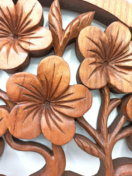 Yorkshire Bonsai Tree of Life Frangipani Panel Wooden Wall Art - 40cm
