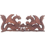 Yorkshire Bonsai Two Facing Dragon Wooden Plaque Wall Art - 40x15cm