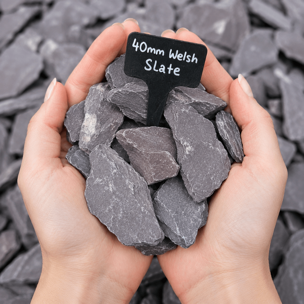 Dandy's Welsh Green Crushed Slate Chippings 40mm Bulk Bag
