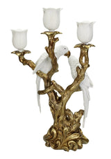 Casa by Josephine Jenno White Parrot on Golden Branches Candle Holder