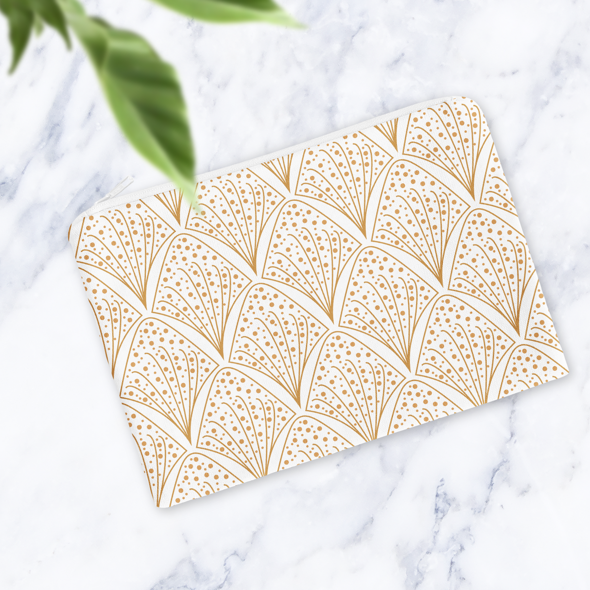 Shadowbright White Abstract Make Up Bag - 24cm x 19cm