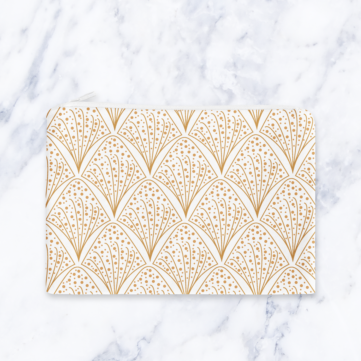 Shadowbright White Abstract Make Up Bag - 24cm x 19cm