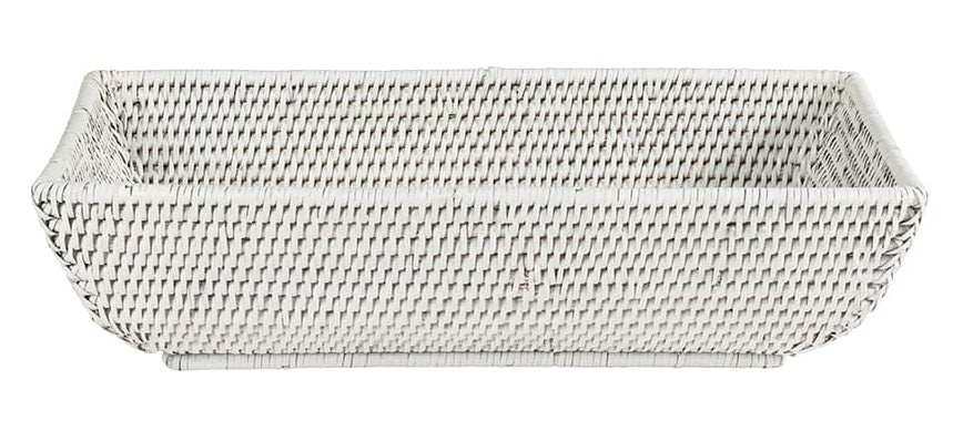 Casa by Josephine Jenno Wiltshire Long Rattan Basket - White