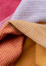 Casa by Josephine Jenno Wool Waffle Blanket Orange Pink Check